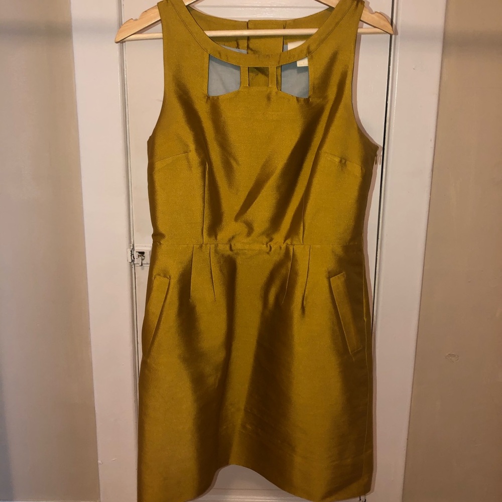 Gold tailored mini dress